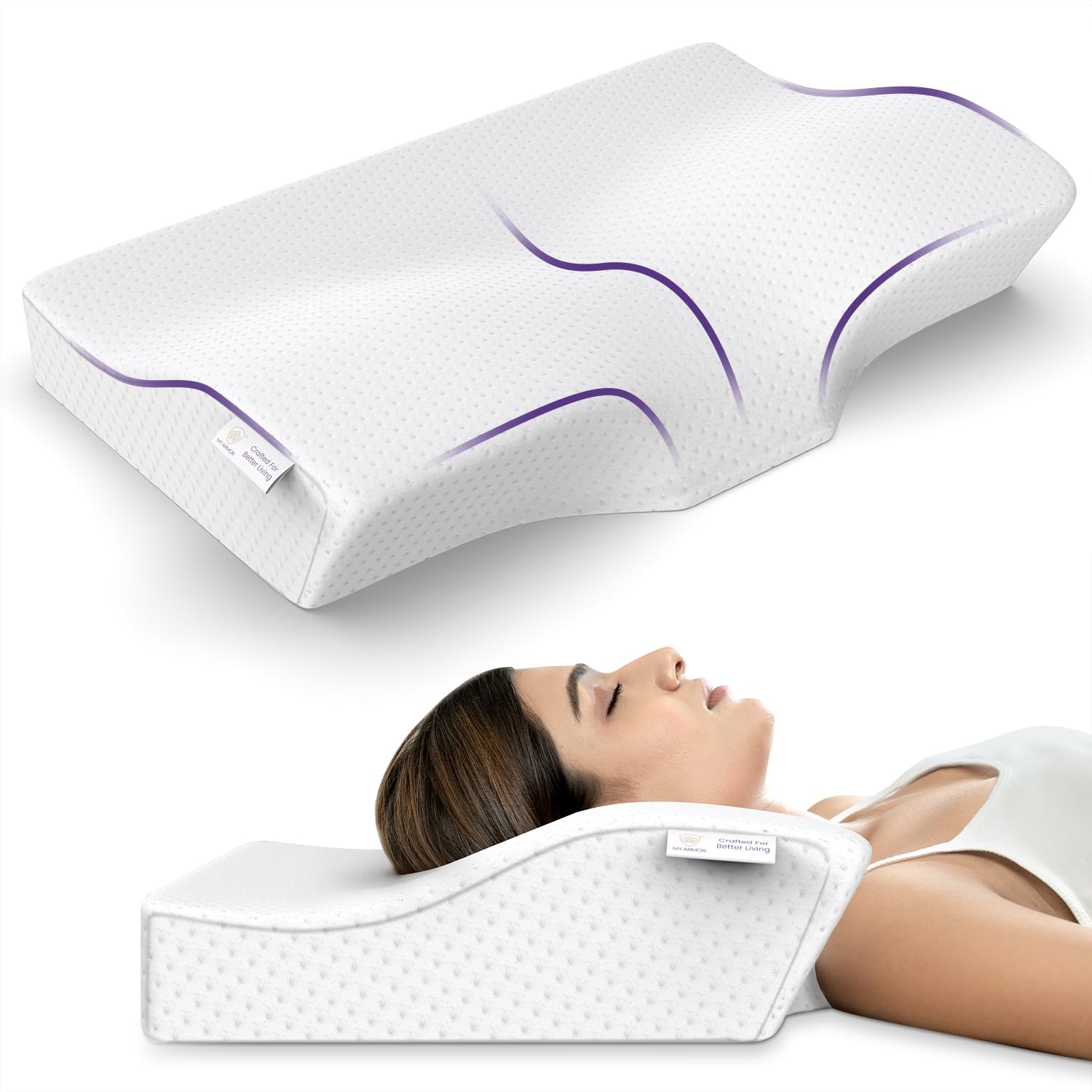 Memory Foam Contour Cervical Pillow Standard, 20