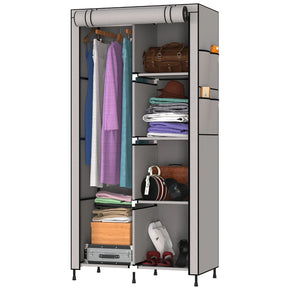 2 Door Foldable Wardrobe for Clothes/Cabinet/Multipurpose Storage Rack, Grey