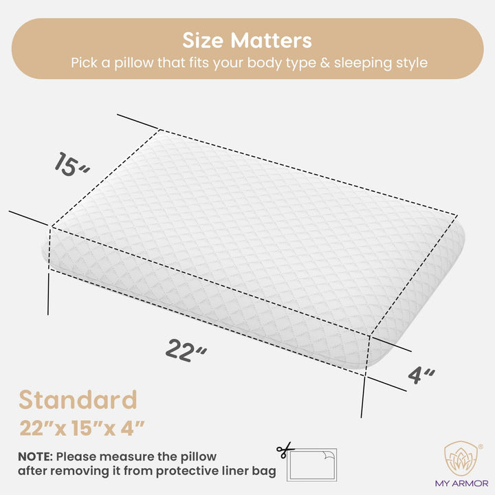 Memory Foam Pillow - Standard, 4" Thickness