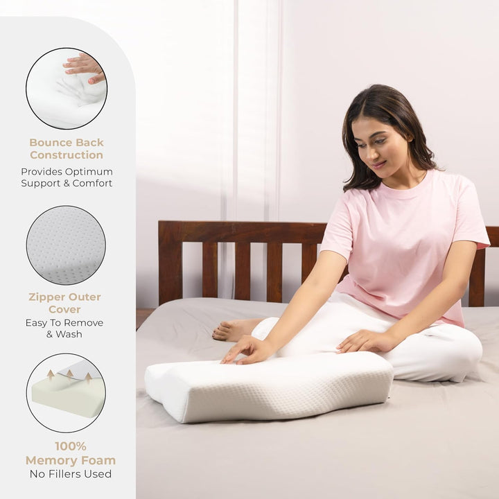 Memory Foam Contour Cervical Pillow - Regular, 18.5" x 11" x 3.5"