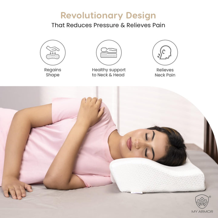 Memory Foam Contour Cervical Pillow - Regular, 18.5" x 11" x 3.5"