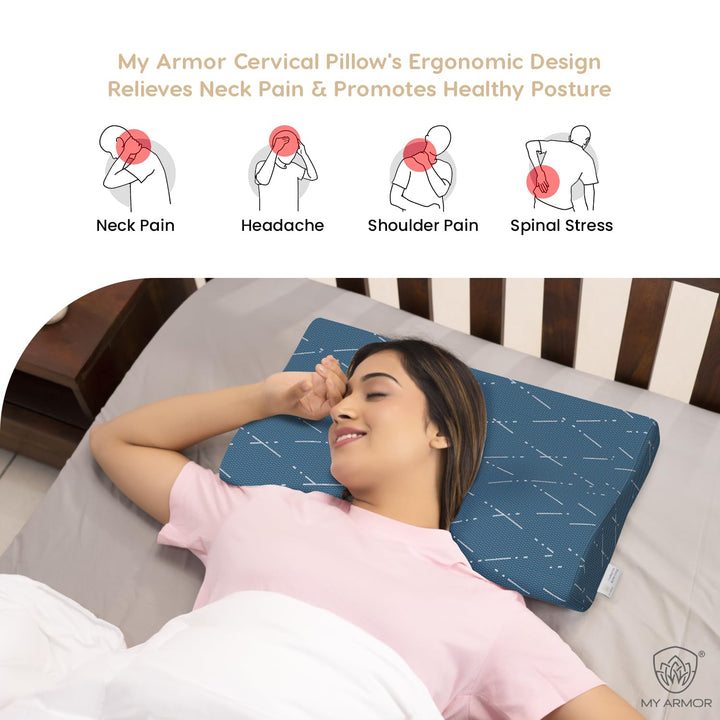 Memory Foam Contour Cervical Pillow - Regular, 18.5" x 11" x 3.5"