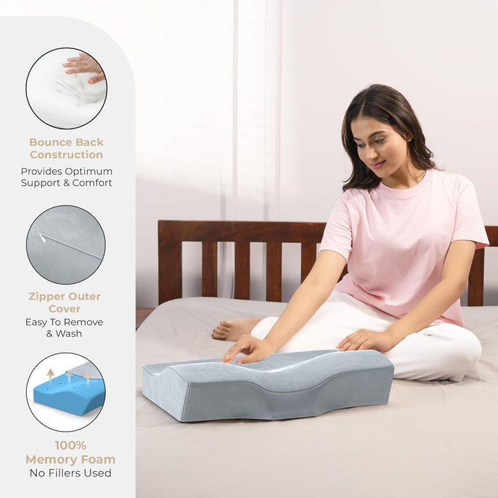 Memory Foam Contour Cervical Pillow - Regular, 18.5" x 11" x 3.5"