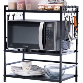 MY ARMOR 3-Tier Metal Microwave Oven Holder Stand & OTG Stand for Kitchen Counter, Utensils Storage Cabinet Organizer Shelf Dish Rack for Home & Kitchen Appliances