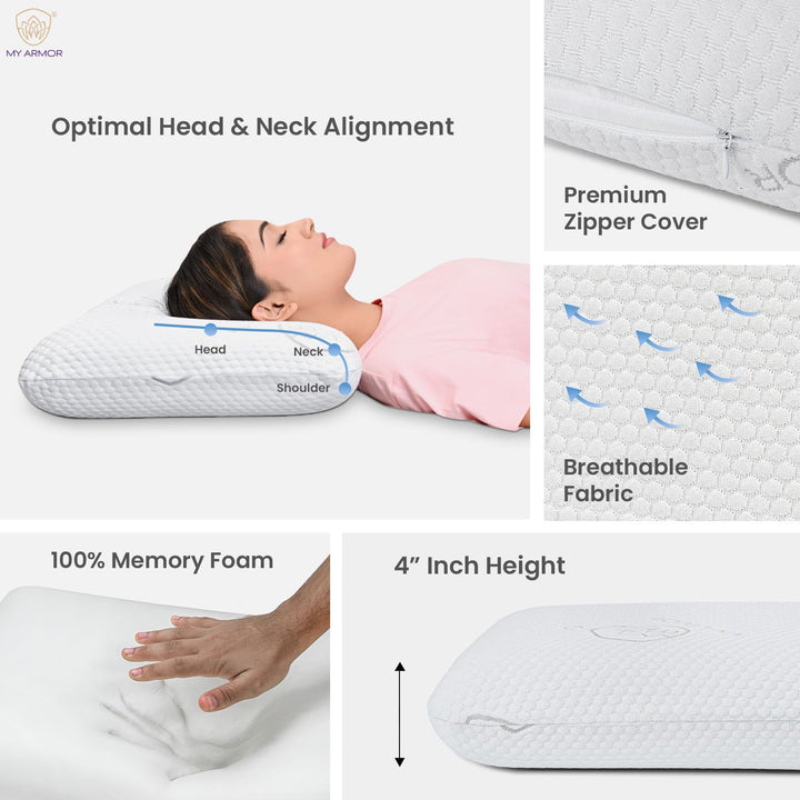 Memory Foam Pillow - Standard, 4" Thickness