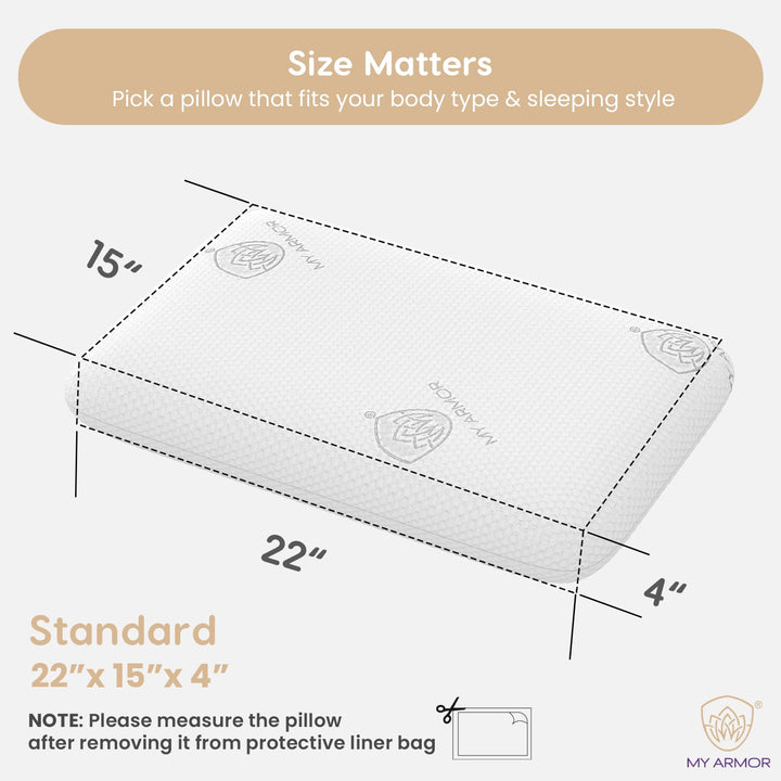 Memory Foam Pillow - Standard, 4" Thickness