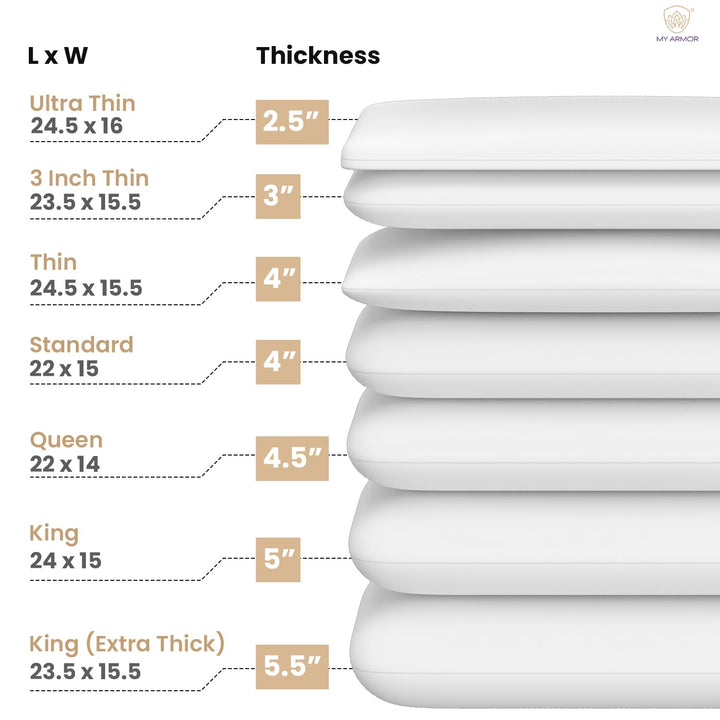 Memory Foam Pillow - 3” Thin, 3" Thickness