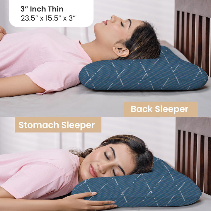 Memory Foam Pillow - 3” Thin, 3" Thickness