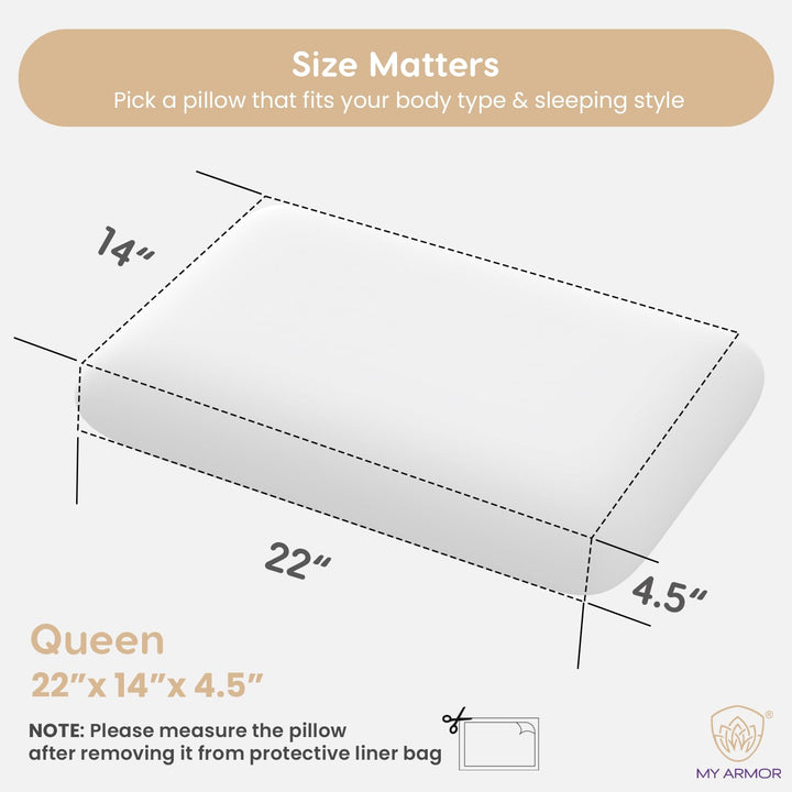 Memory Foam Pillow - Queen, 4.5" Thickness