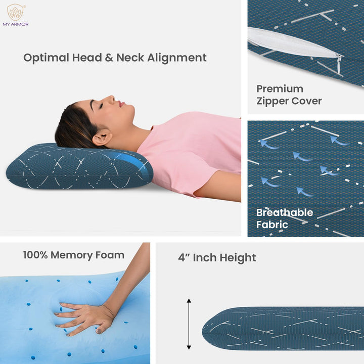 Memory Foam Pillow - Standard, 4" Thickness