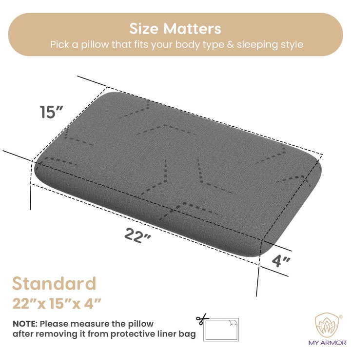 Memory Foam Pillow - Standard, 4" Thickness