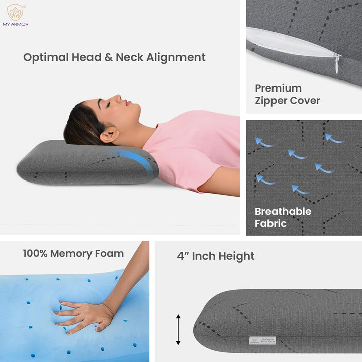 Memory Foam Pillow - Standard, 4" Thickness
