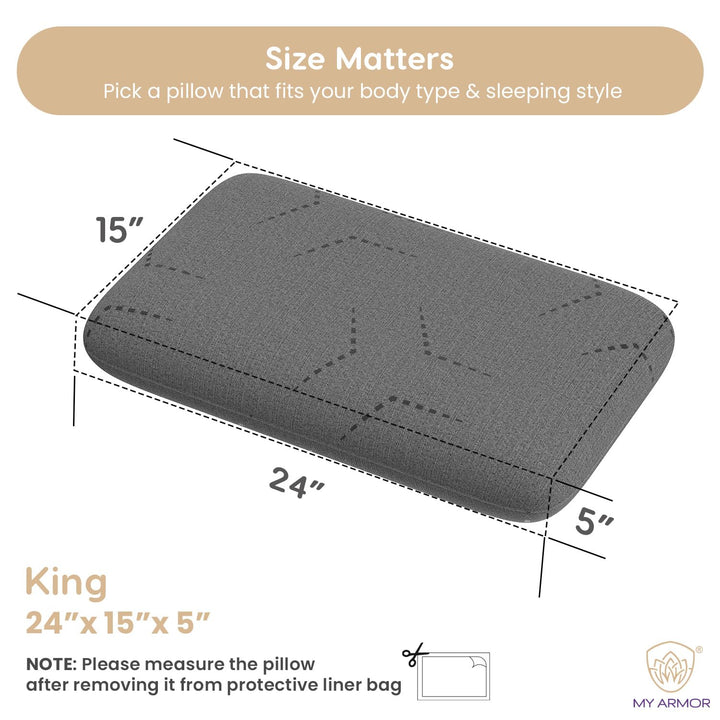 Memory Foam Pillow - King, 5" Thickness
