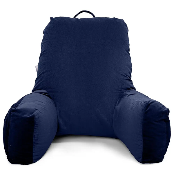 Bear Reading Pillow with Support Arms - Navy Blue