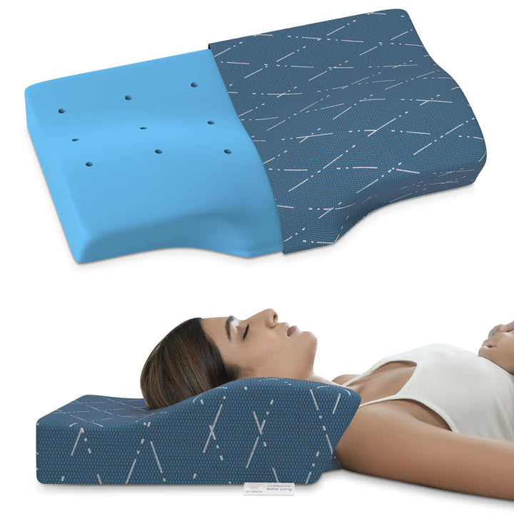 Memory Foam Contour Cervical Pillow - Cervical, Dual Height