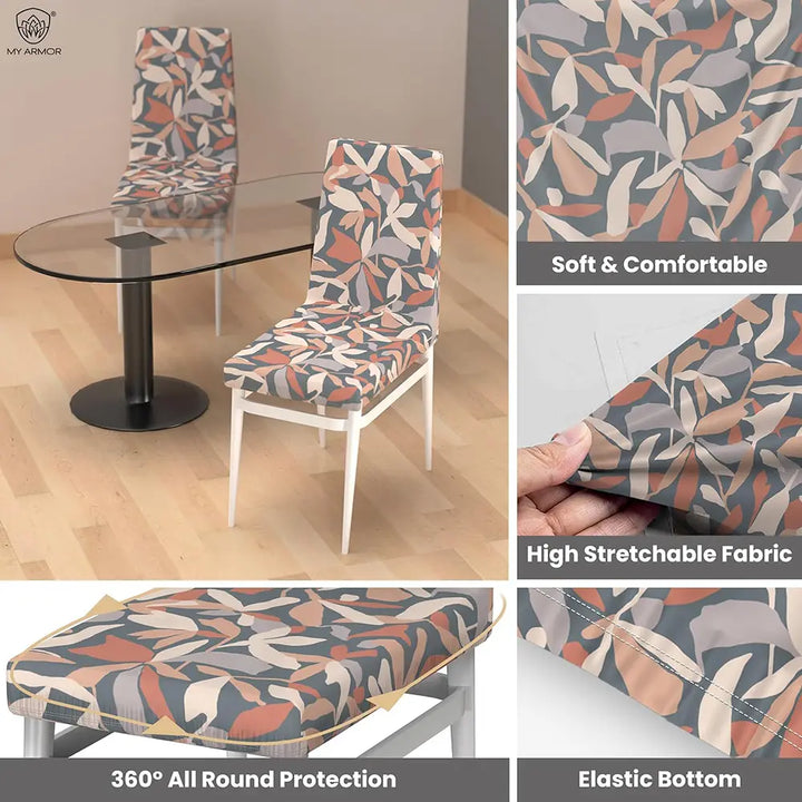 Polyester Elastic Stretch Fit Dining Chair Seat Cover - Abstract