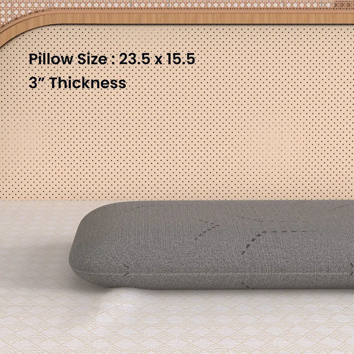 Memory Foam Pillow - 3” Thin, 3" Thickness