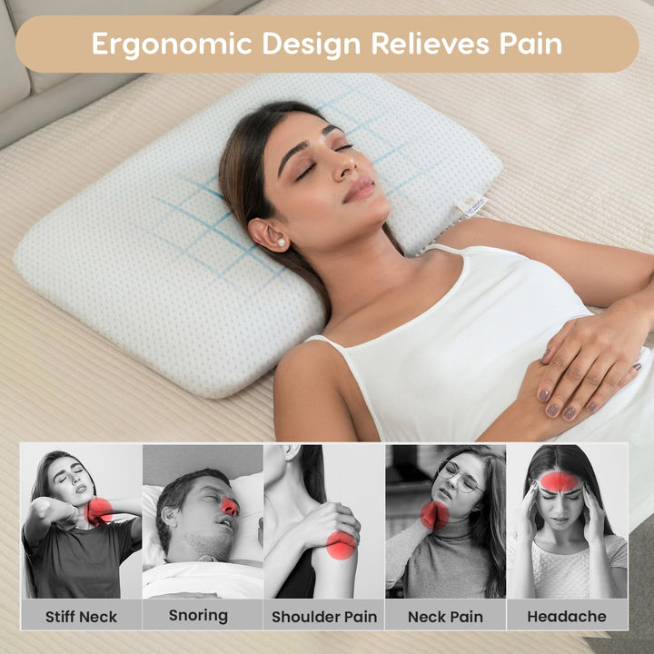 Ergonomic Memory Foam Pillow - Ergonomic, 4.5" Thickness