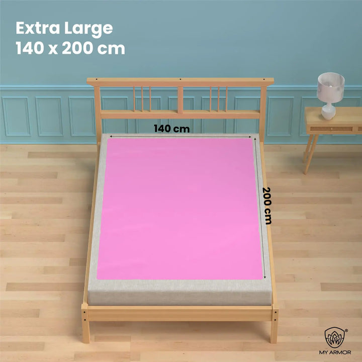 Baby Bed Protector Waterproof Dry Sheet - Baby Pink