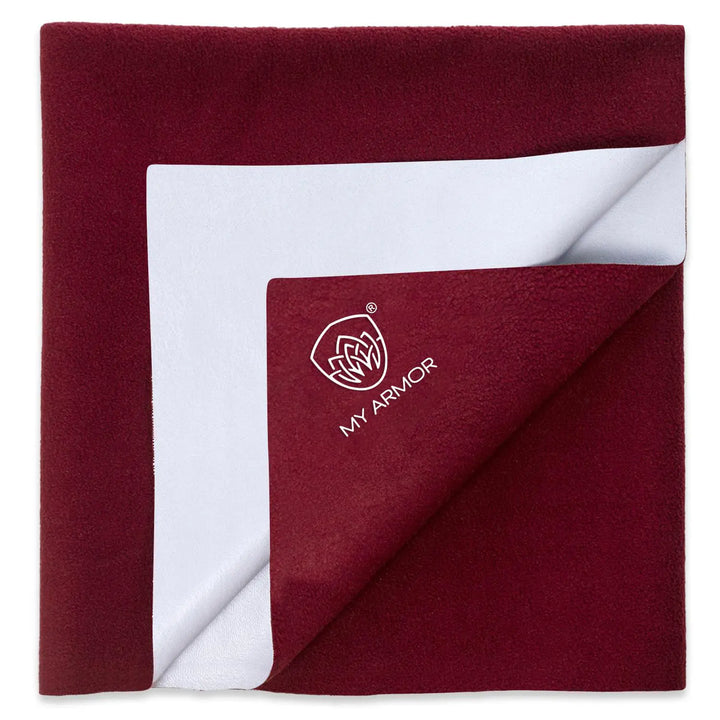 Baby Bed Protector Waterproof Dry Sheet - Maroon