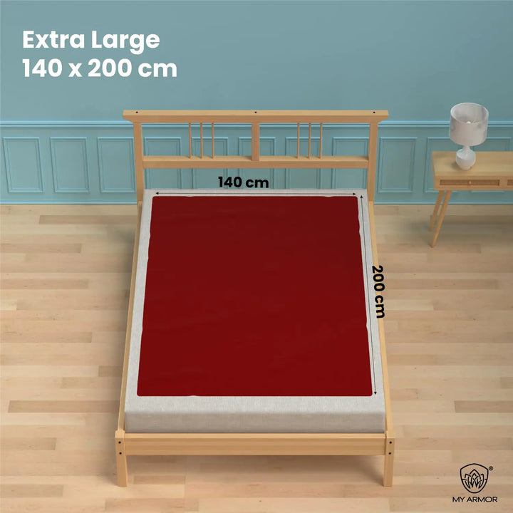 Baby Bed Protector Waterproof Dry Sheet - Maroon