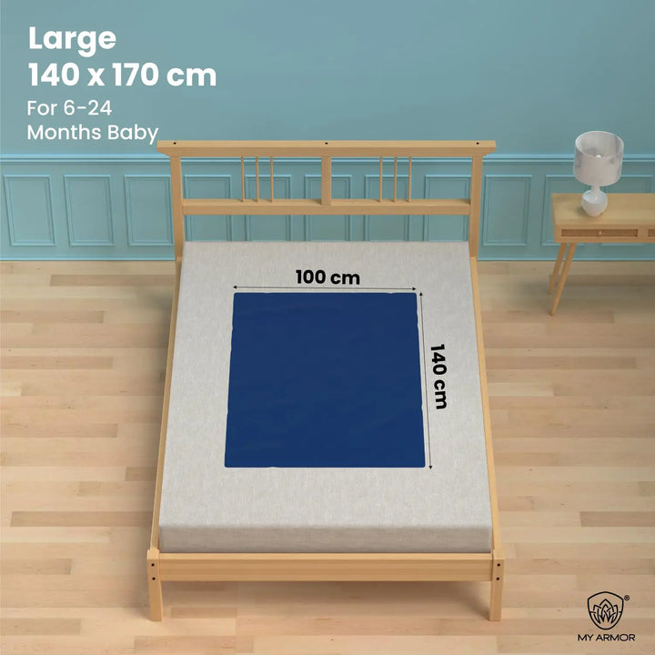 Baby Bed Protector Waterproof Dry Sheet - Royal Blue