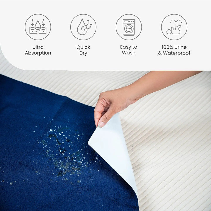 Baby Bed Protector Waterproof Dry Sheet - Royal Blue