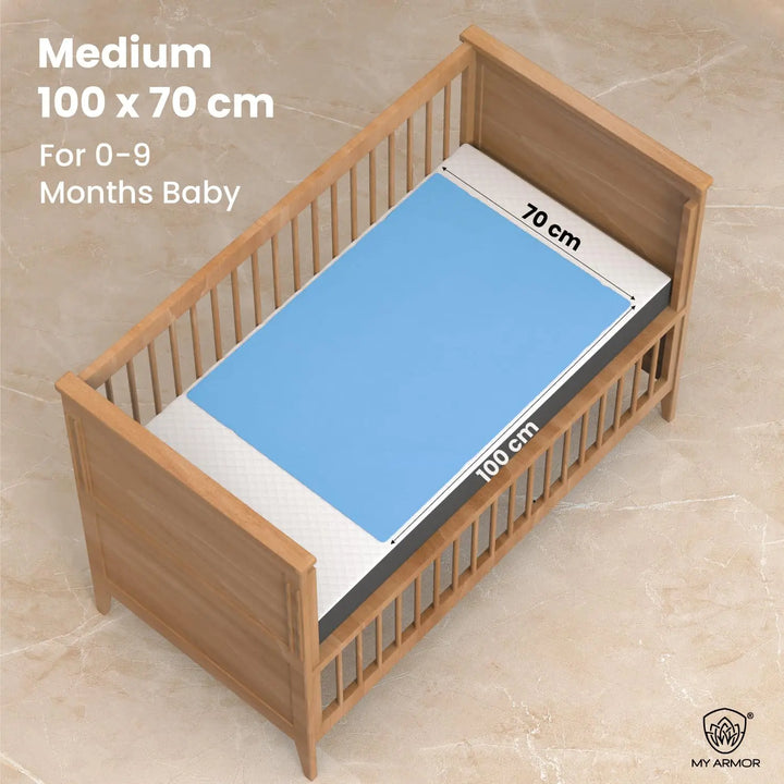 Baby Bed Protector Waterproof Dry Sheet - Sky Blue