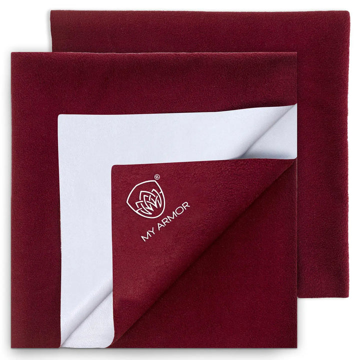 Baby Bed Protector Waterproof Dry Sheet - Maroon