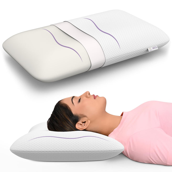 Ergonomic Memory Foam Pillow - Ergonomic, 4.5" Thickness