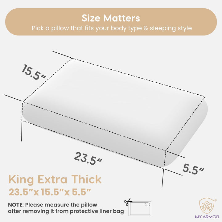 Memory Foam Pillow - King Extra Thick, 5.5" Thickness