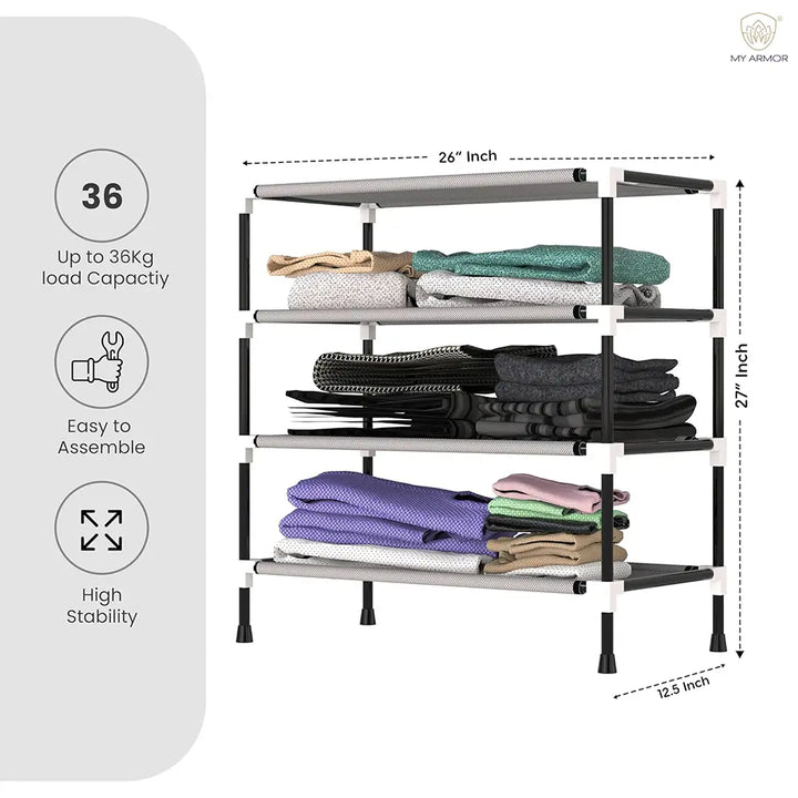 Foldable Multipurpose Wardrobe for Clothes & Storage, Grey - 1 Door