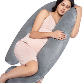 G Shaped Full Body Pregnancy/Maternity Pillow with Velvet Cover