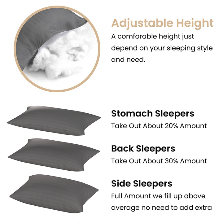 Height Adjustable Microfiber Pillows