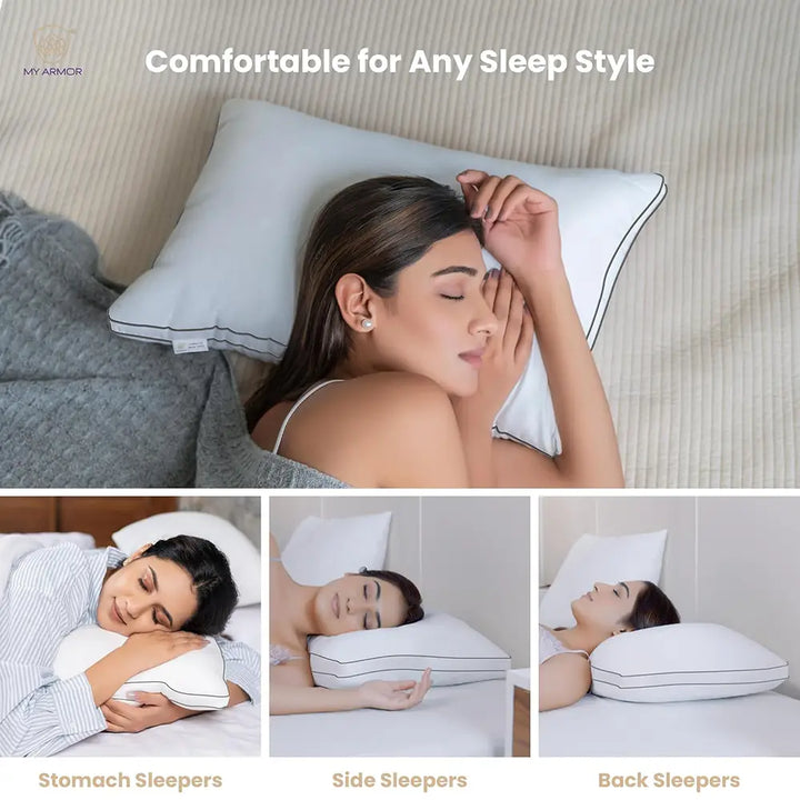 Gusseted Hotel Pillow for Sleeping, Soft & Supportive