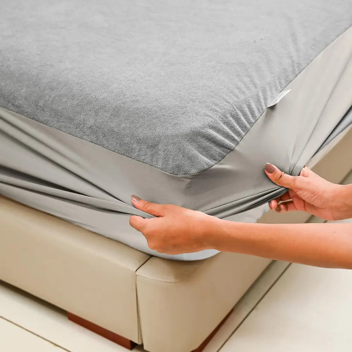 Premium Ultra Soft Cotton Mattress Protector - Grey