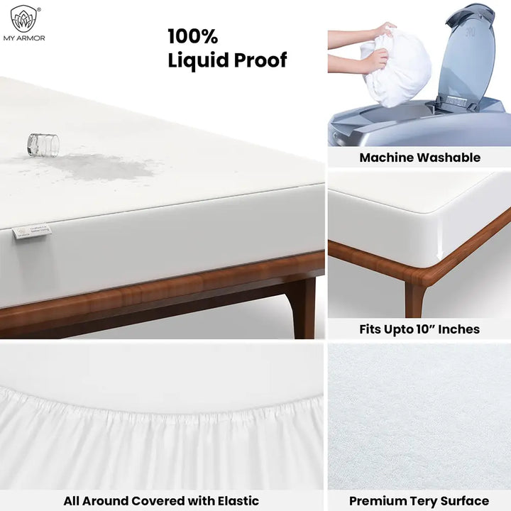 Premium Ultra Soft Cotton Mattress Protector - White