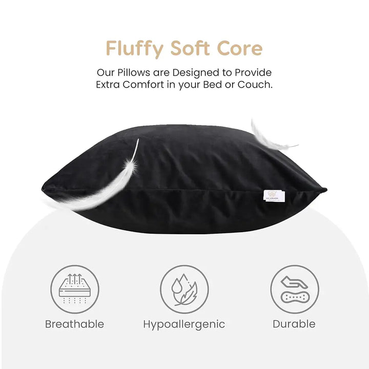 Microfiber Square Pillow for Sofa, Car & Home Decor - 12" x 12", Pack of 5