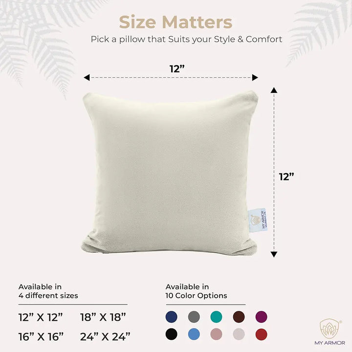 Microfiber Square Pillow for Sofa, Car & Home Decor - 12" x 12", Pack of 5