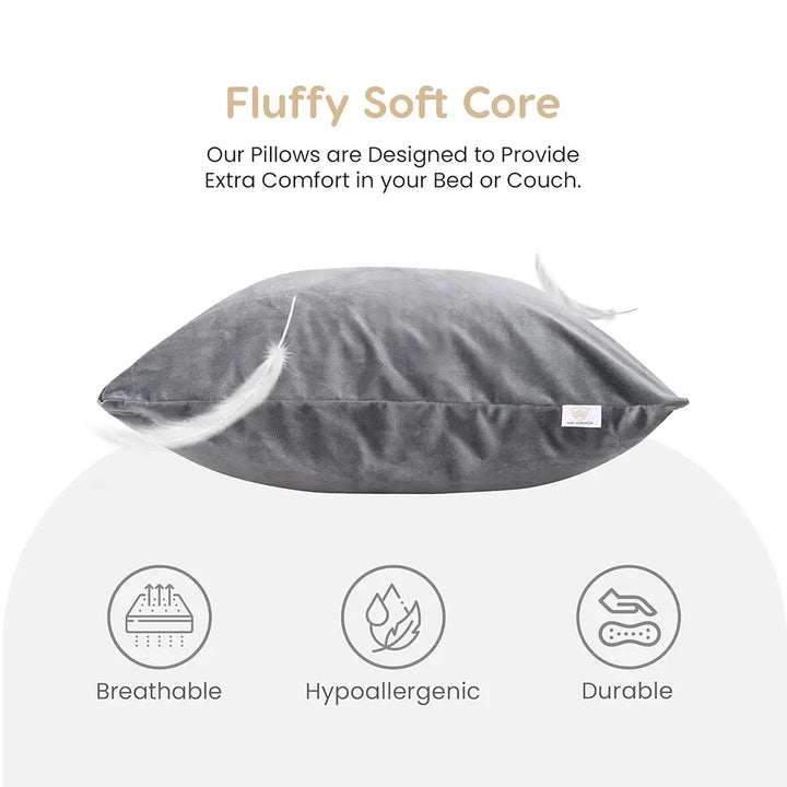 Microfiber Square Pillow for Sofa, Car & Home Decor - 12" x 12", Pack of 5