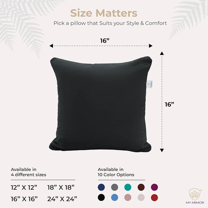 Microfiber Square Pillow for Sofa, Car & Home Decor - 16" x 16", Pack of 5