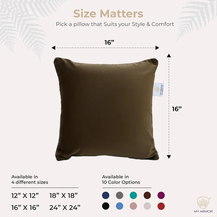 Microfiber Square Pillow for Sofa, Car & Home Decor - 16" x 16", Pack of 5