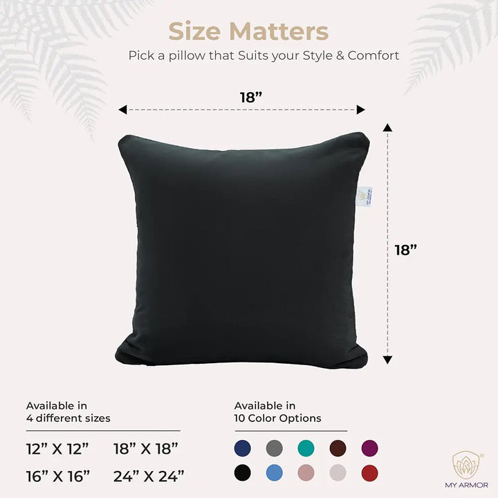 Microfiber Square Pillow for Sofa, Car & Home Decor - 18" x 18", Pack of 5