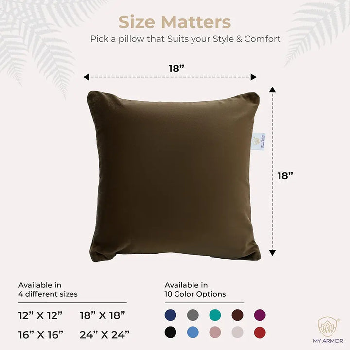 Microfiber Square Pillow for Sofa, Car & Home Decor - 18" x 18", Pack of 5