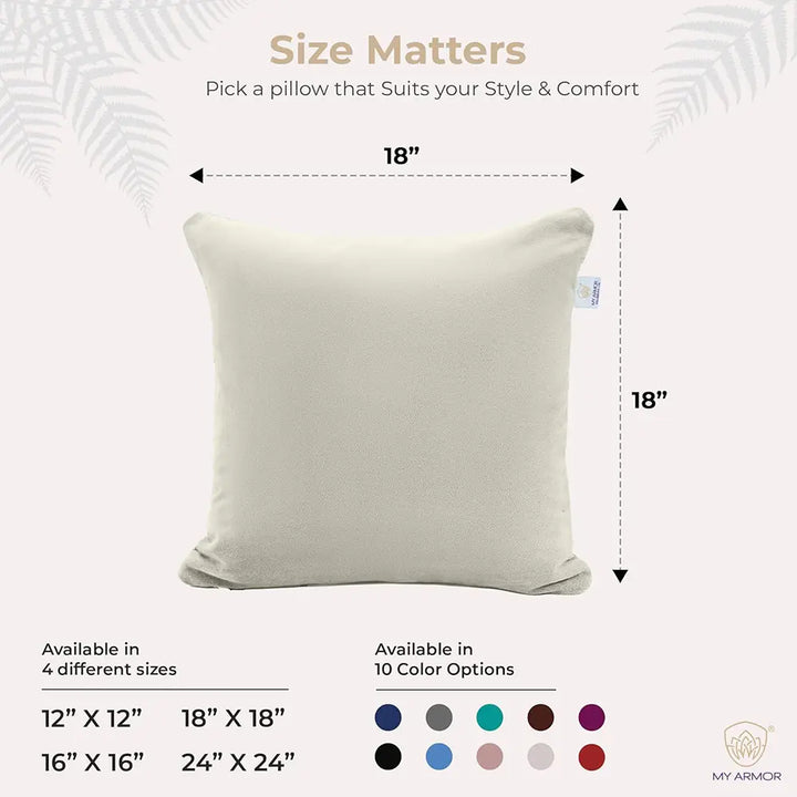 Microfiber Square Pillow for Sofa, Car & Home Decor - 18" x 18", Pack of 5