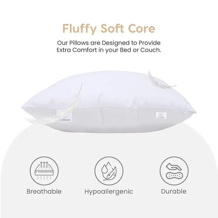 Microfiber Square Pillow for Sofa, Car & Home Decor - 18" x 18", Pack of 5