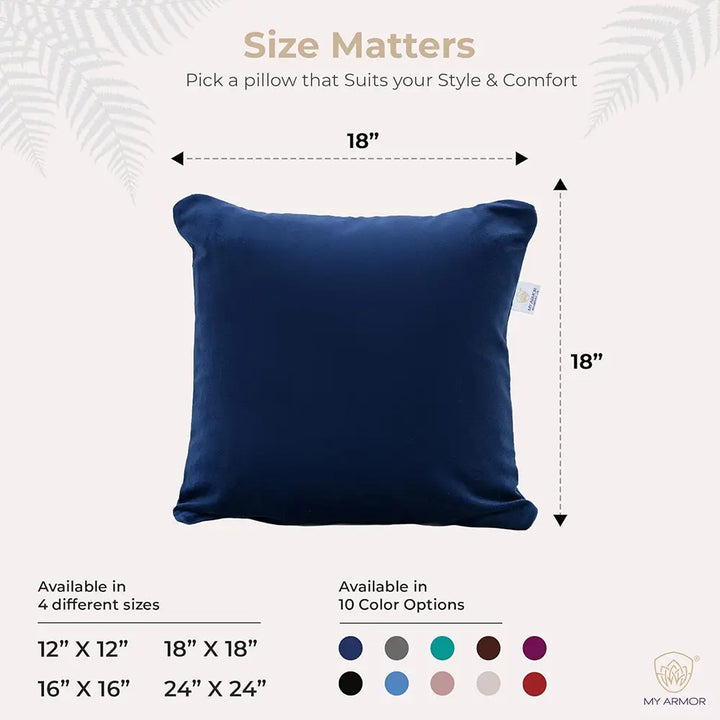 Microfiber Square Pillow for Sofa, Car & Home Decor - 18" x 18", Pack of 5