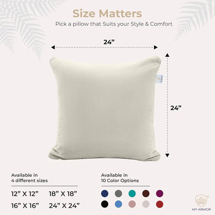 Microfiber Square Pillow for Sofa, Car & Home Decor - 24" x 24", Pack of 1