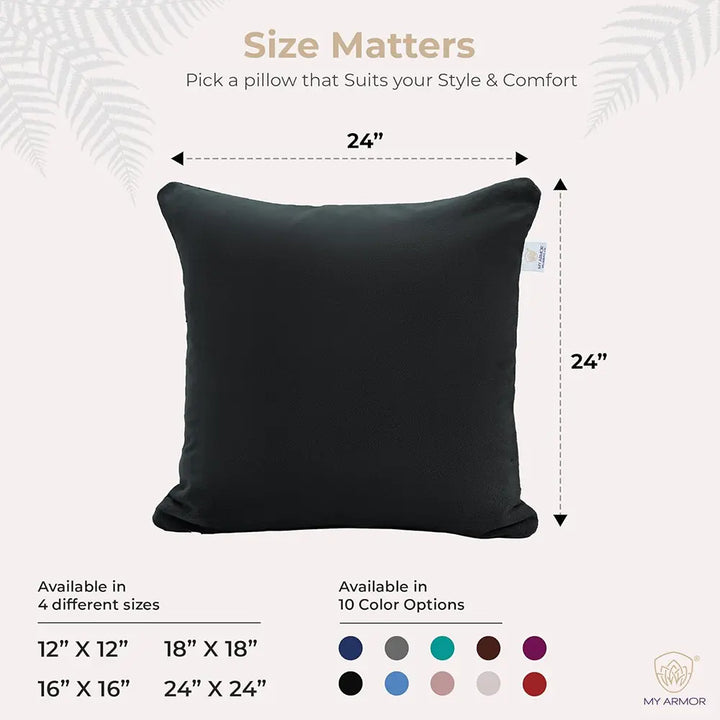 Microfiber Square Pillow for Sofa, Car & Home Decor - 24" x 24", Pack of 1