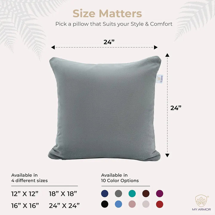 Microfiber Square Pillow for Sofa, Car & Home Decor - 24" x 24", Pack of 1